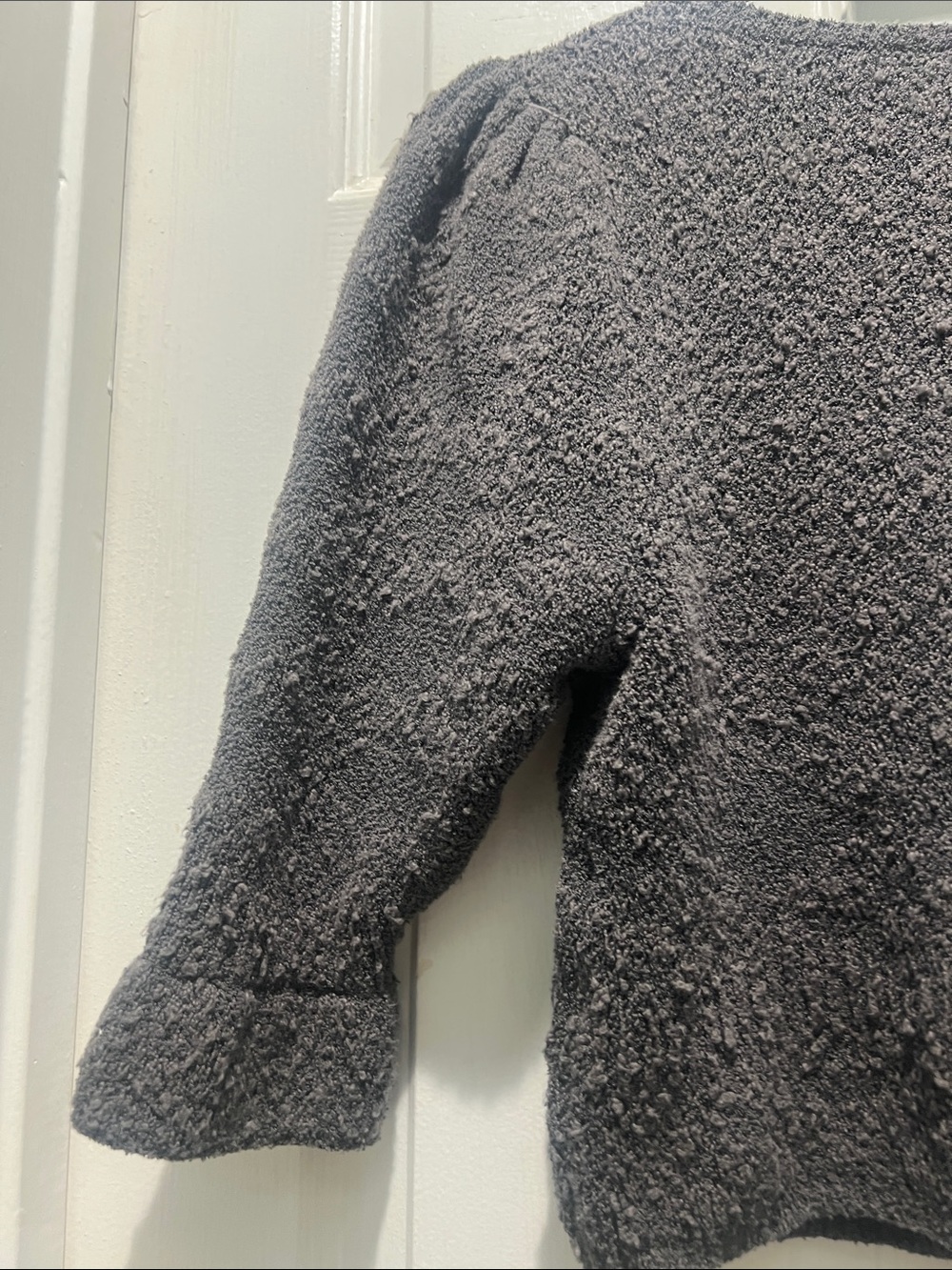 Free People Charcoal Textured V-Neck Button Cardigan - Picture 9 of 10